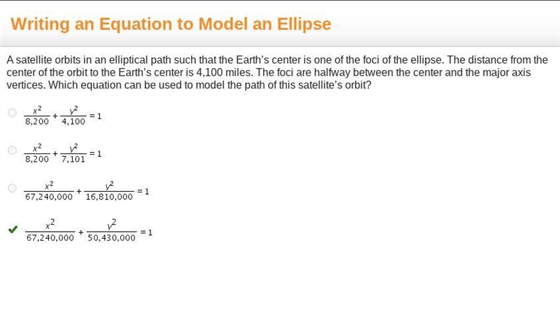 Satellites can be put into elliptical orbits if they need only sometimes to be in-example-1