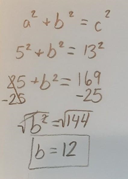 Find the length of b in the right triangle below. A. 6 B. 8 C. 12 D. 24​-example-1