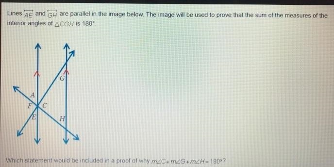 Lines Line A E and Line G H are parallel in the image below. The image will be used-example-1