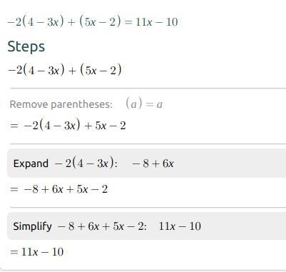 -2(4 - 3x) + (5x - 2)-example-1