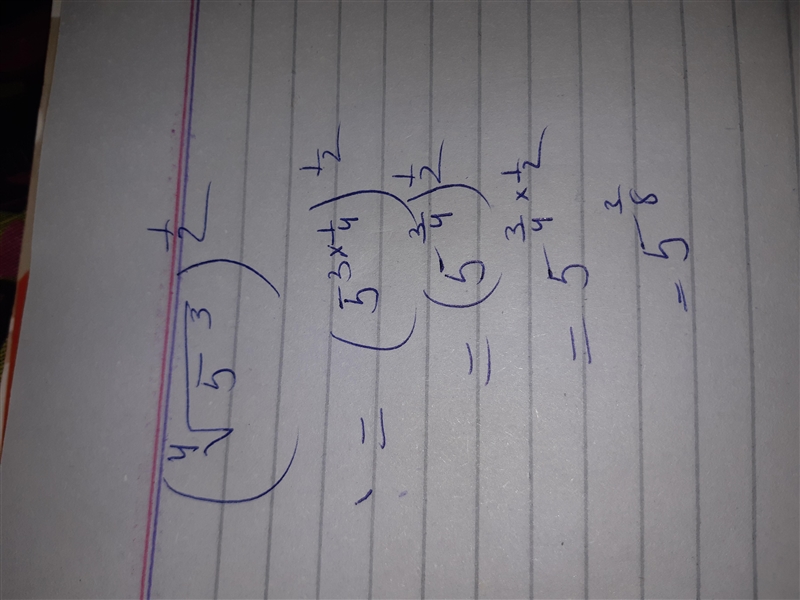 Which expression is equivalent to (⁴√5³)1/2​-example-1