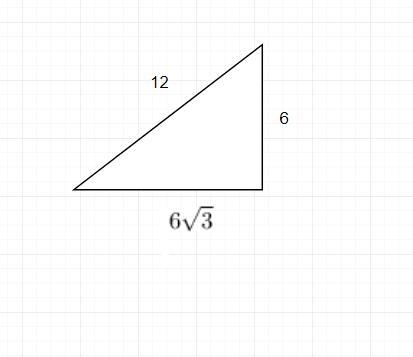 One leg of a right triangle measures 6 inches. The remaining leg measures 6 StartRoot-example-1