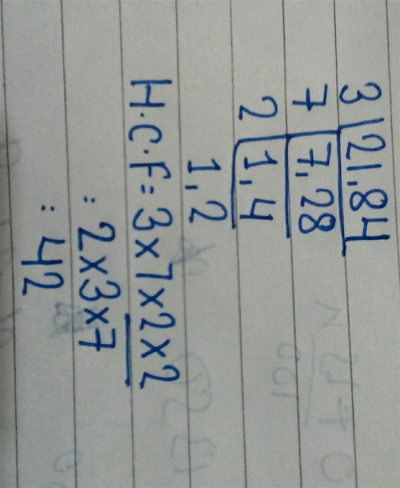 (d)find the hcf of 21 and 84​-example-1