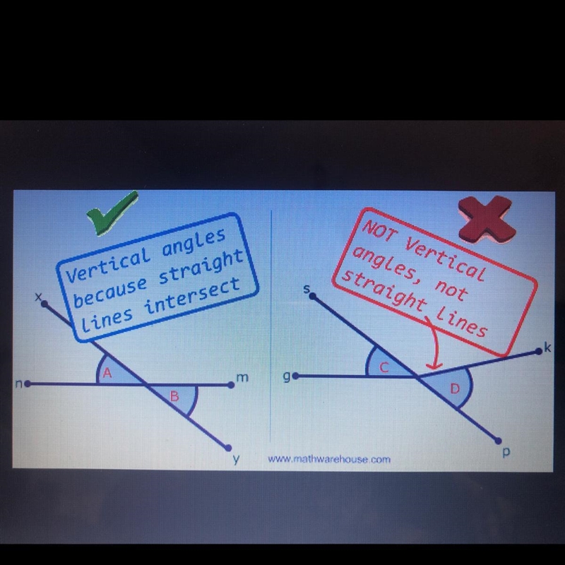 Which pairs of angles in the figure below are vertical angles? Check all that apply-example-1