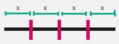 Divide a given line segment into four congruent parts. Bisect once and then bisect-example-1