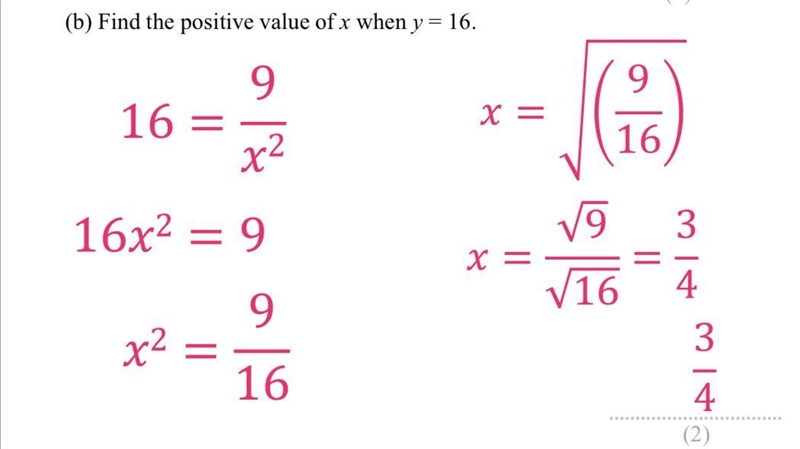 The value of x when y=16-example-1