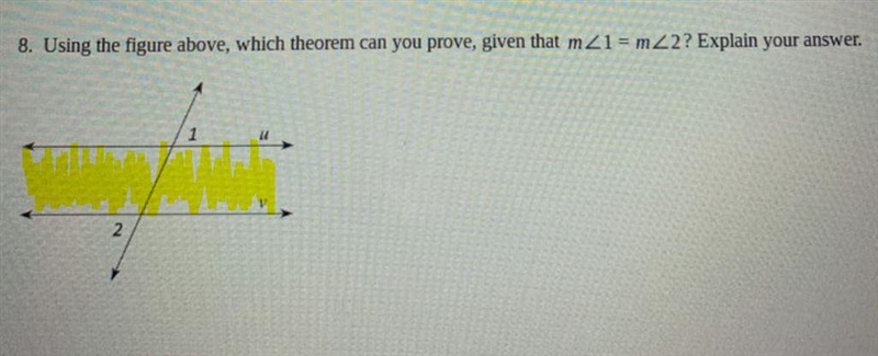 Please help! Using the figure above, which theorem can you prove, given that m 1 = m-example-1