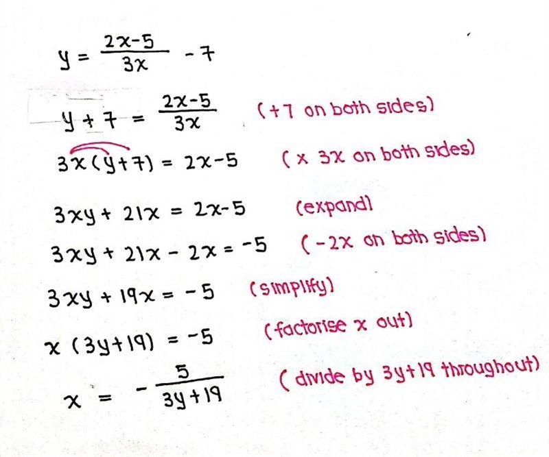 Y=2x-5/3x-7, make X subject-example-2