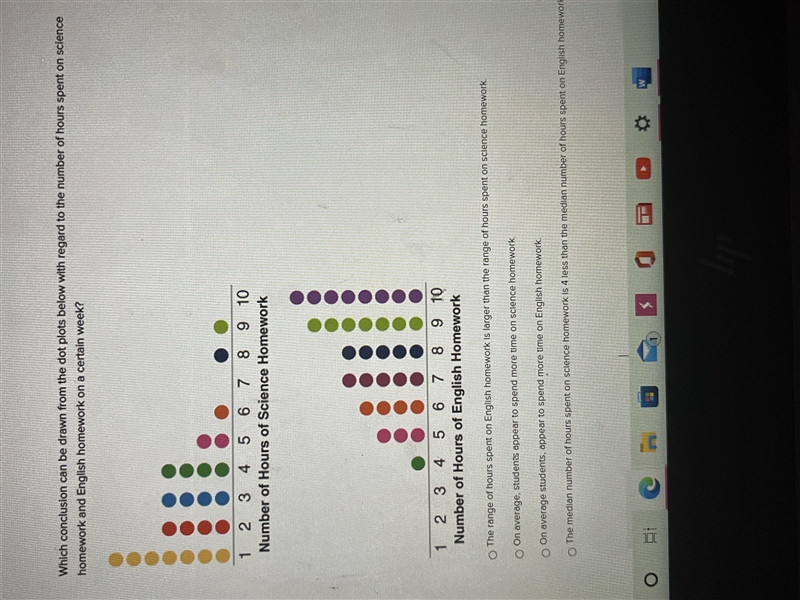 Which conclusion can be drawn from the dot plots below with regard to the number of-example-1