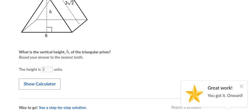 Each vertical cross-section of the triangular prism shown below is an isosceles triangle-example-1