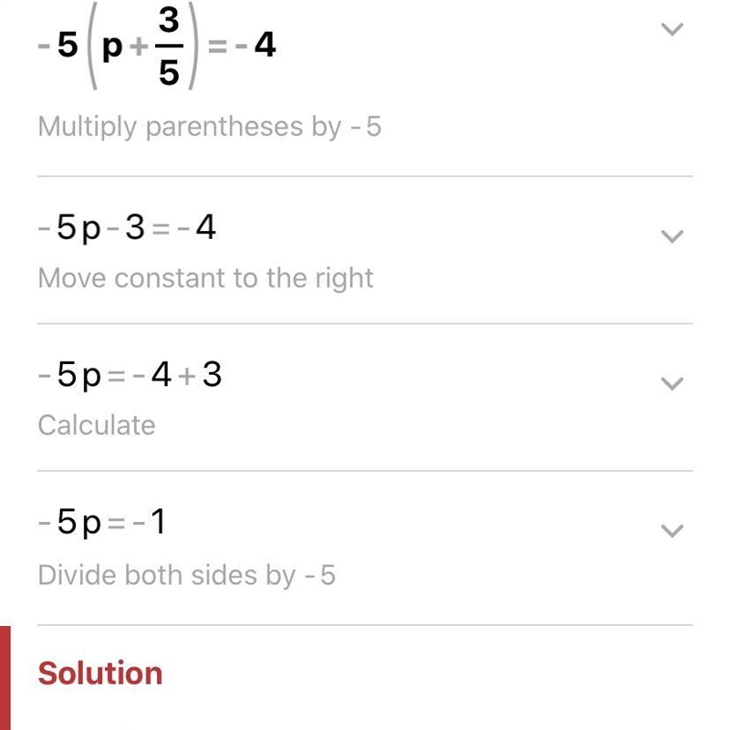 -5 ( p + 3/5) = -4 what does p = to-example-1