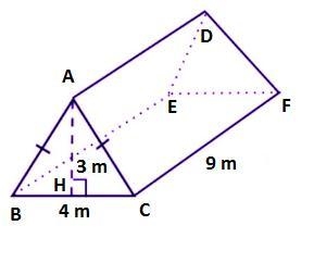 Calculate the surface area of a triangular prism. It has an isosceles triangle face-example-1