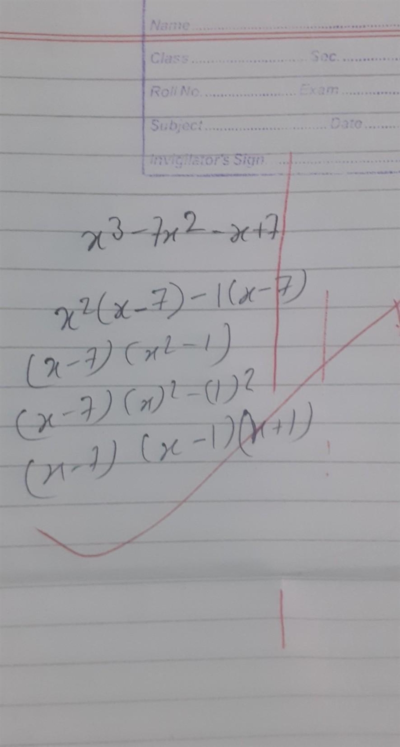 How many complex roots for x^3-7x^2-x+7-example-1