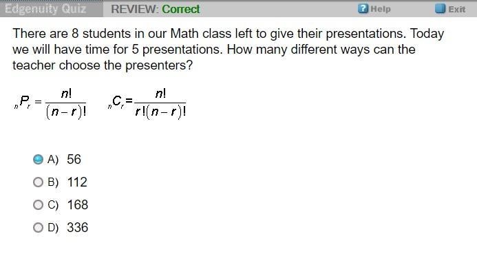 There are 8 students in our Math class left to give their presentations. Today we-example-1