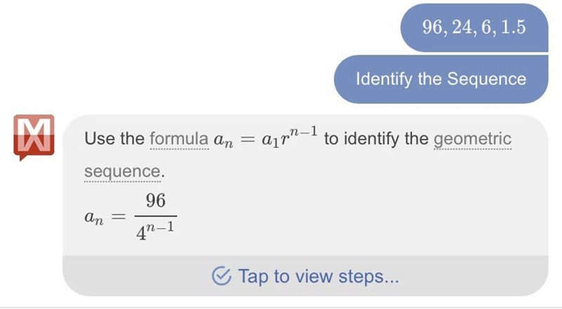 Find an explicit formula 96, 24, 6 , 1.5, ...-example-1