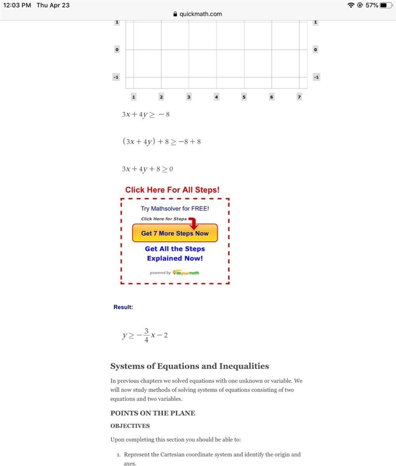 3x+4y>=−8 Graph the inequality on the axes below.-example-1