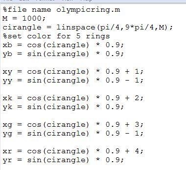 30. Olympic Flag You are using a math software program to design a pattern for an-example-2