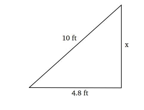 A tent has a square floor that measures 9.6 feet on each side. There is a 10-foot-example-1