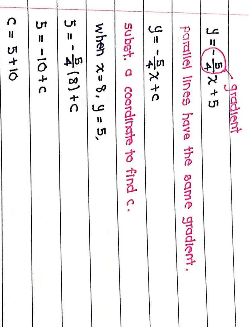 consider the line y=-5/4x +5. Find the equation of the line that is perpendicular-example-2