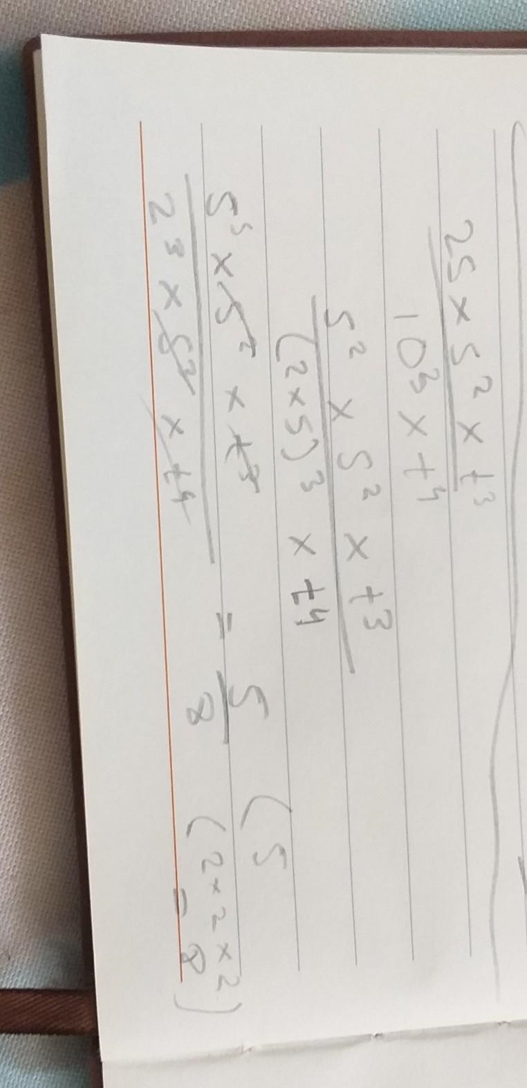 Simplify: 25×5²×t⁸ ------------- 10³× t⁴-example-1