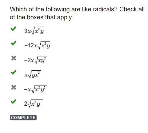 Select all of the following that are like radicals-example-1