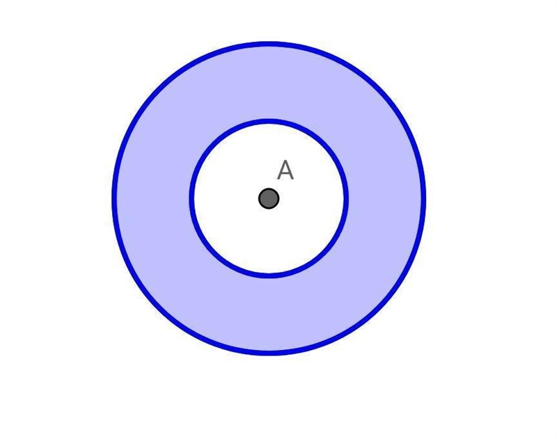 A circle with a radius of 2 cm sits inside a circle with radius of 4 cm. What is the-example-1