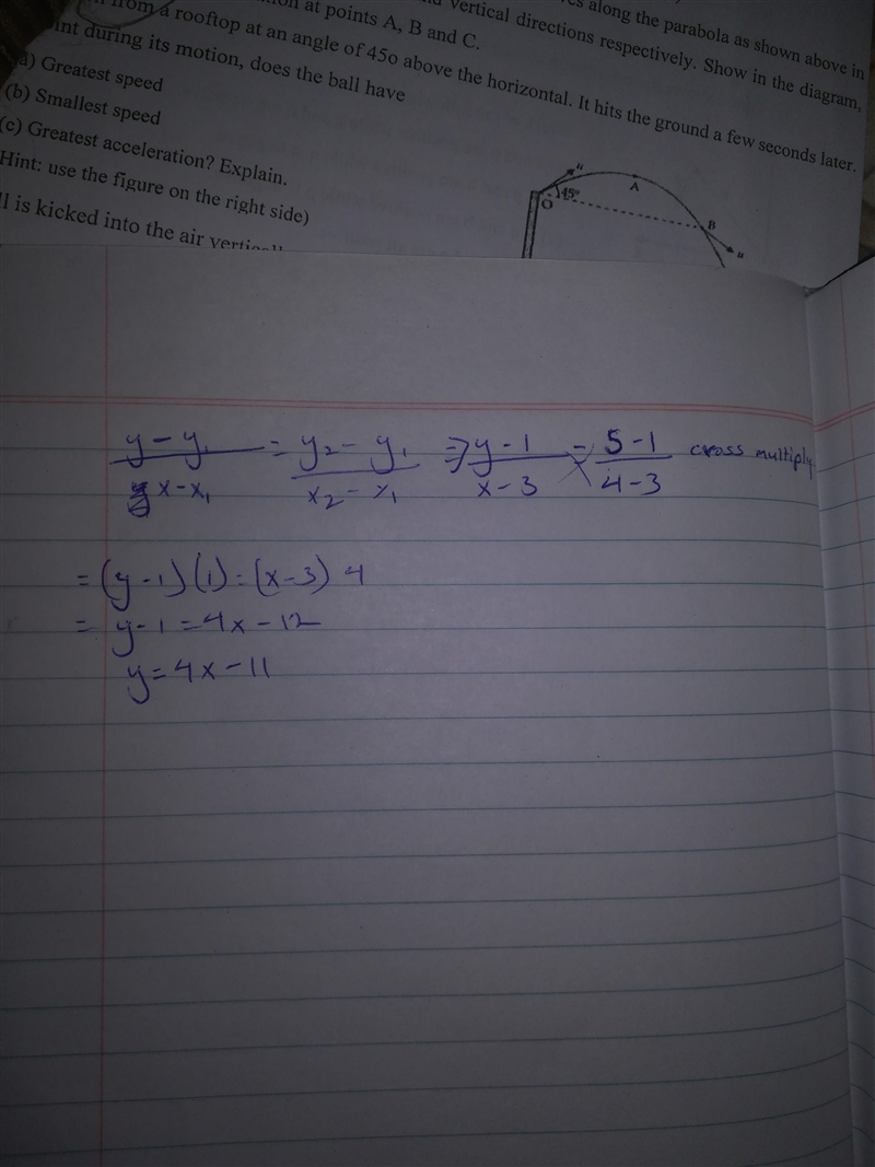 Write an equation in slope-intercept form of the line through points S(3, 1) and T-example-1