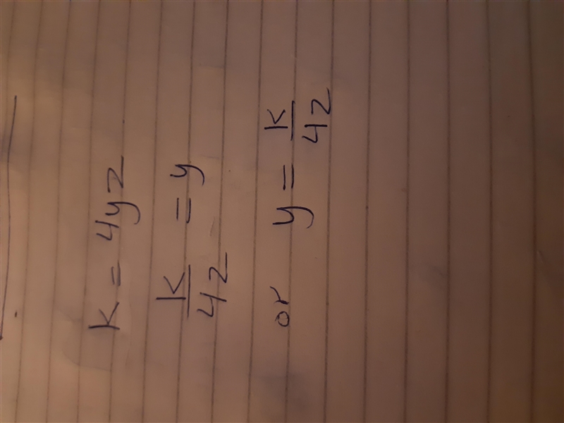 Solve for y. K=4yz ????-example-1