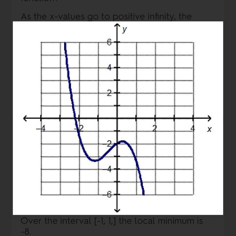 Which statement is true about the end behavior of the graphed function? As the x-values-example-1