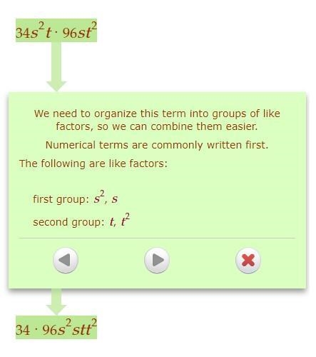 Find the GCF of monomials 34s^2t and 96st^2-example-1