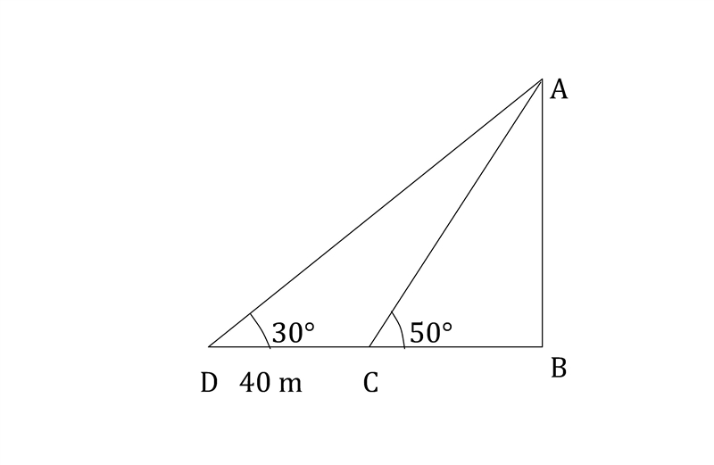 A surveyor wants to find the height of a hill. He determines that the angle of elevation-example-1