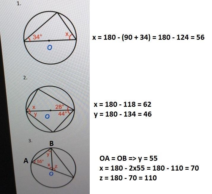 Angle in semi circle is 90 ​-example-1