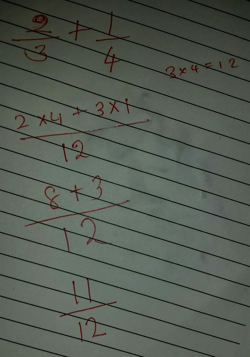 What is 2/3+1/4 please answer immediately-example-1