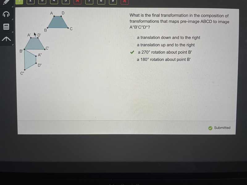 What is the final transformation in the composition of transformations that maps pre-example-1