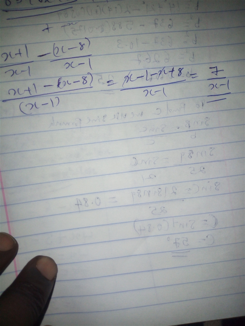 Find the sum: x+1/x-1 - x-8/x-1-example-1