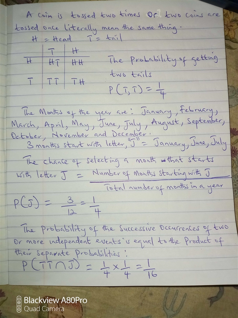 A coin is tossed two time, then a month of the year is randomly selected. What is-example-1