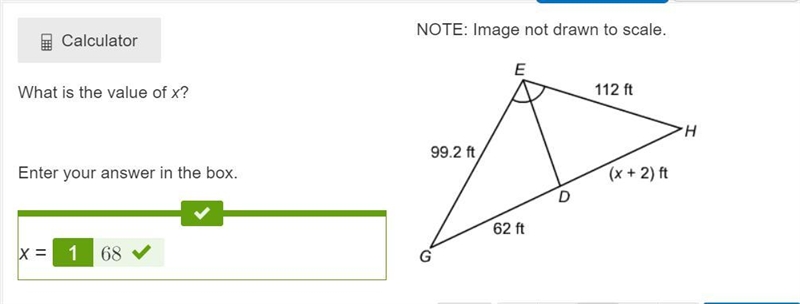 What is the value of x? Enter your answer in the box. x = NOTE: Image not drawn to-example-1