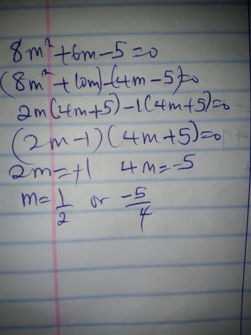 8m^2+6m-5 slip and slide trinomials-example-1