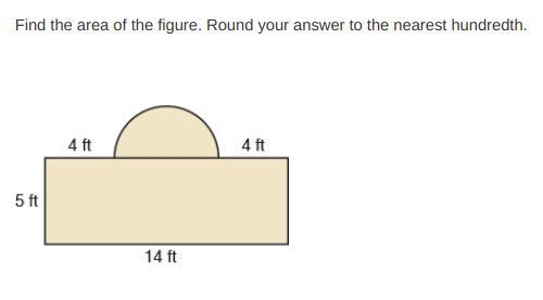 Find the area of the figure. Round your answer to the nearest hundredth. 4 ft 4 ft-example-1