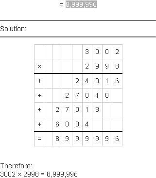 Without using a calculator, find the product of 3002 x 2998 using algebraic formula-example-1