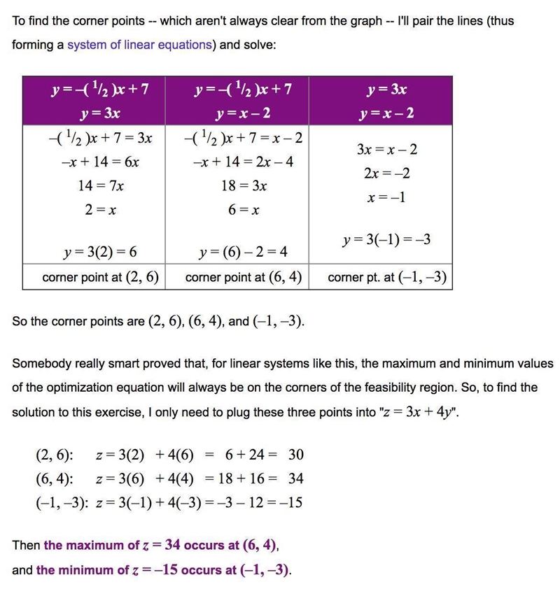 Find the maximal and minimal value of z = 3x + 4y subject to the following constraints-example-1