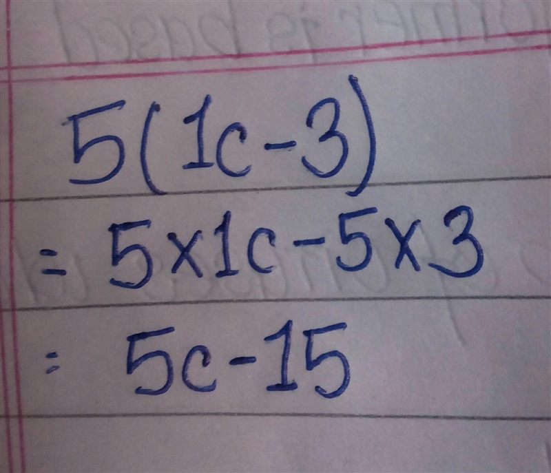 I really need help with this math question!! What is 5(1c-3)-example-1