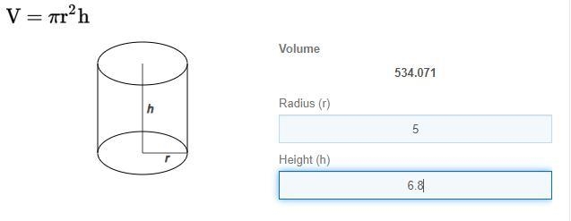 Solve 1. A cylinder with a radius of 5cm and a height of 6.8cm.​-example-1