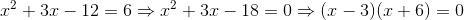 Solve This Using the Quadratic Formula :x^2+3x-12=6-example-1