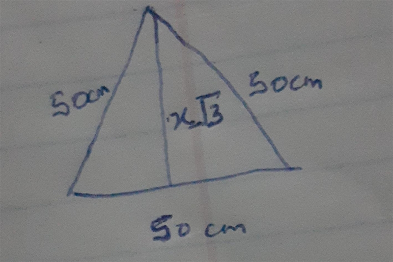 the perimeter of an equilateral triangle is 150cm. If the length of the altitude of-example-1