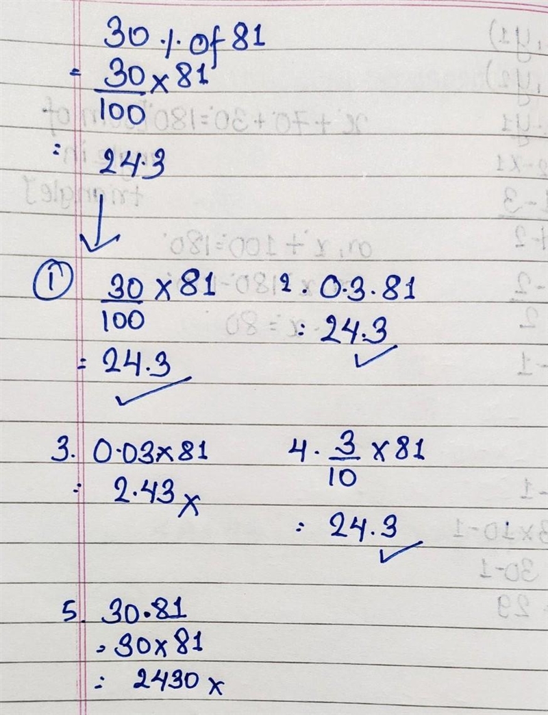 Which of the following options have the same value as 30%t of 81? Choose 3 answers-example-1