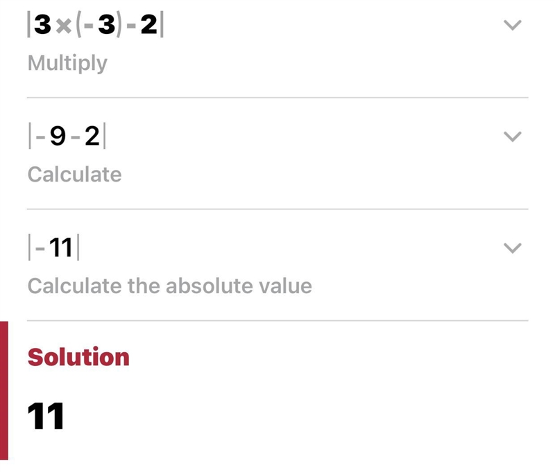 Evaluate |3t-n| if t= -3 and n= 2. Can someone please help me solve this and show-example-1