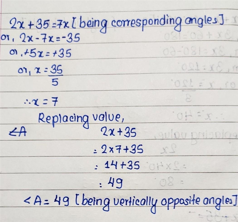 Find the measure of Angle A-example-1