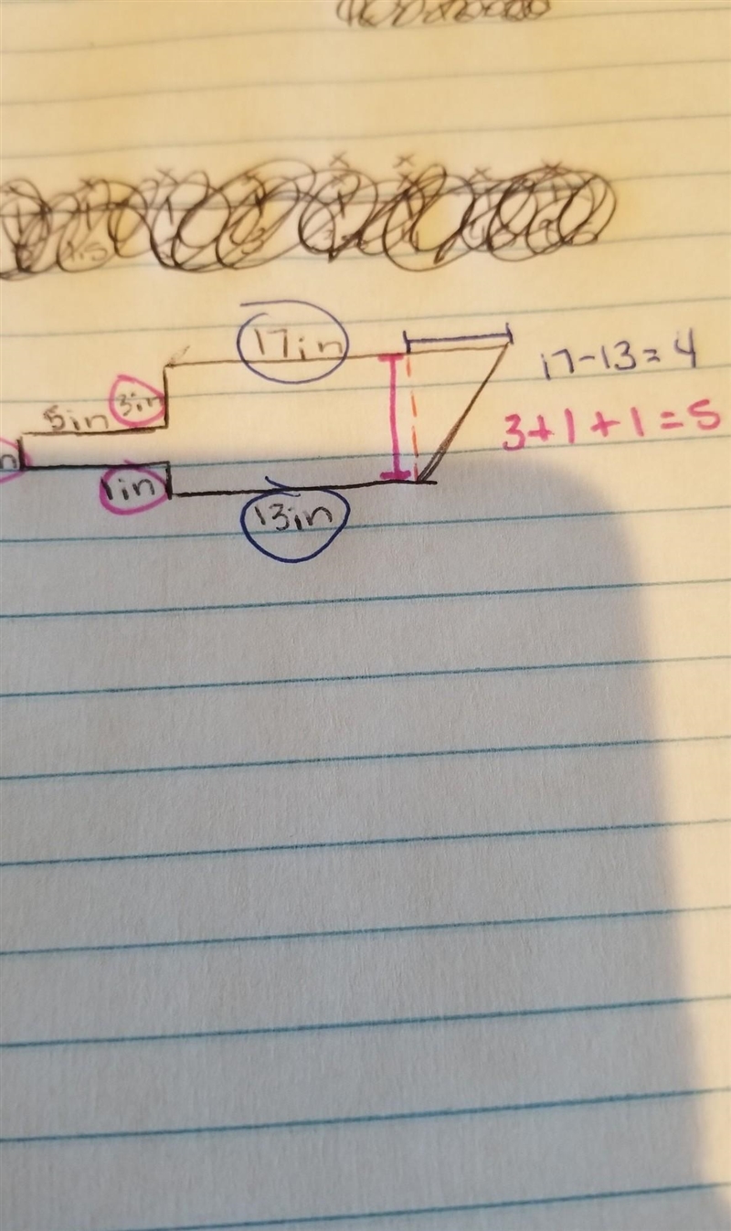 What is the the area of the triangle in the composite figure above? A) 5 in² B) 10 in-example-3