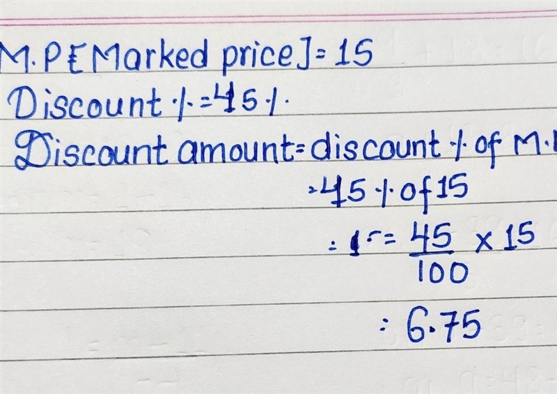 In a candy store, a $15.00 jar of candy is labeled, "45% off." What is the-example-1